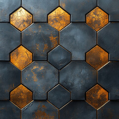 Geometric patterns with gold accent