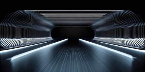 Aerial view showcasing a tunnel with a car traveling through it, emphasizing the structure and the vehicle's movement within the confined space.