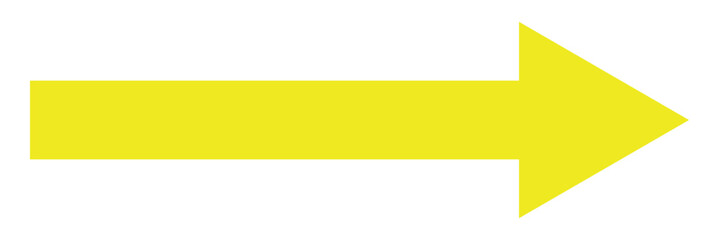 Fototapeta premium Yellow arrow to the right . vector, isolated. Yellow arrow isolated on a white background, long arrow icon , yellow bold long arrow vector illustration