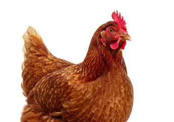 Isolated Brown Hen Poultry Farm Bird Close-Up