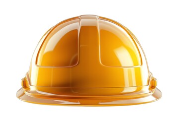 Fototapeta premium Close-up of a bright yellow construction hard hat highlighting safety in the workplace.