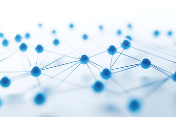Interconnected data points forming network, symbolizing technology and communication