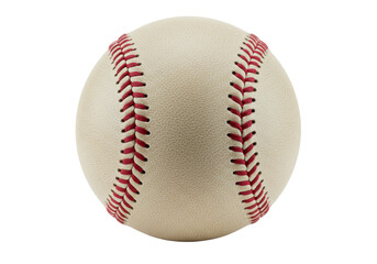 Isolated Classic Leather Baseball with Red Stitching