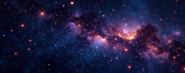 Naklejka premium Brilliant stars scattered across inky black canvas, background, backdrop