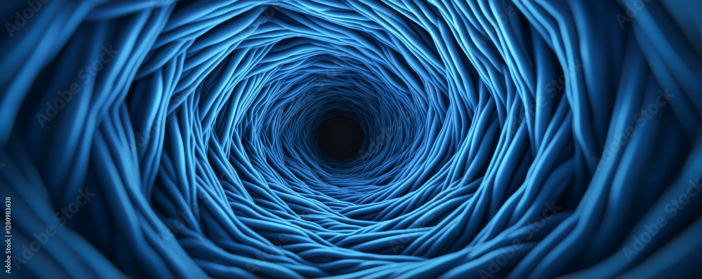 Aufkleber a mesmerizing abstract tunnel of blue wires creating a sense of depth and motion.
