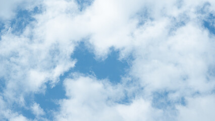 Majestic White Clouds Floating in a Vast Blue Sky