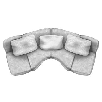 Grey round sofa