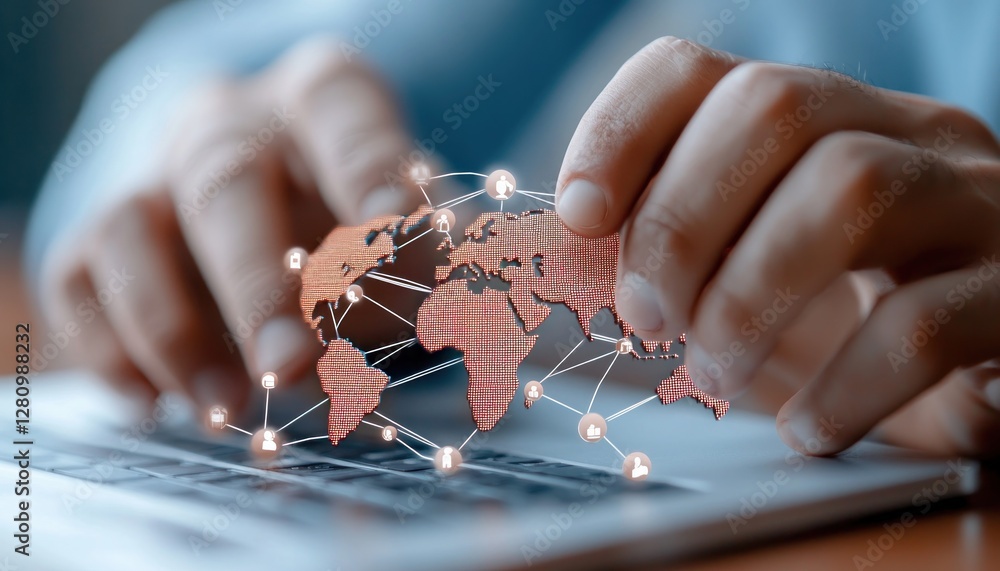 Poster empowering global voices a digital platform connecting diverse voices worldwide, fostering inclusion