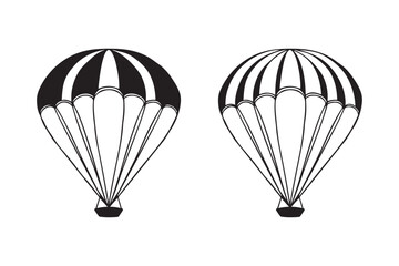 parachute icon set vector 