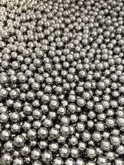 Chromed steel ball bearings in a heap