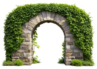 Stone arch with flowers . Modern mural . Terrace
