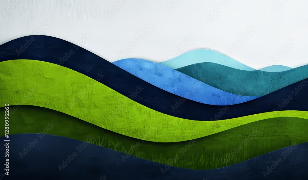 Aufkleber an abstract geometric pattern featuring triangle layers on a blue and green background
