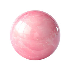 Fototapeta premium Pink Marble Sphere with Glossy Finish and Subtle White Veins Isolated on a transparent background, PNG.