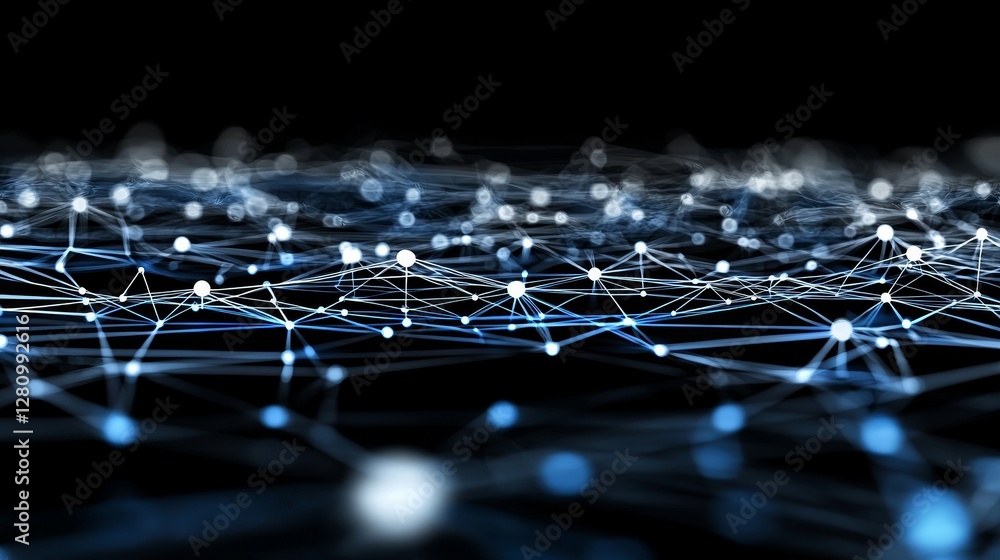 Poster abstract concept of modern science depicted through polygonal geometric pattern