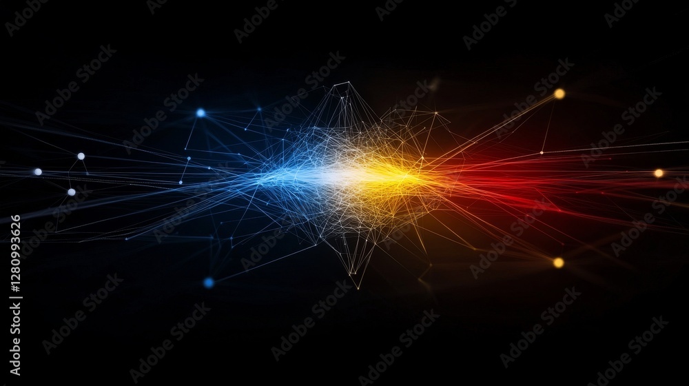 Poster the concept of network and internet communication is visualized through a 3d illustration