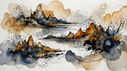 abstract grunge background with flowers