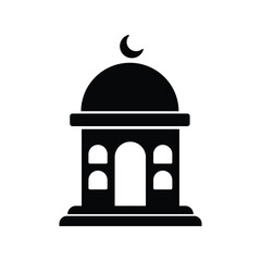 black simple small mosque icon