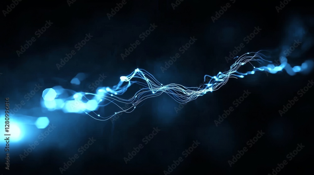 Poster the 3d illustration features an abstract flight in space with the ability to hyper jump