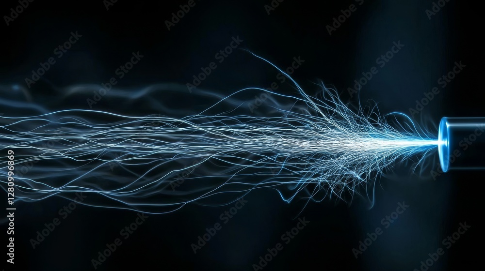 Poster abstract sci-fi background featuring blue fractal clouds on the edge