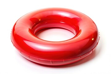 Blank Red Pool Ring Isolated on White Background