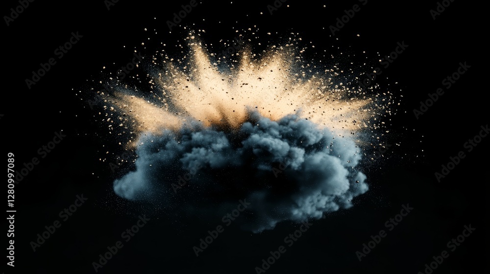 Poster abstract futuristic fractal light waves background design
