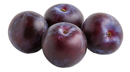 photograph of plums isolated on white transparent background