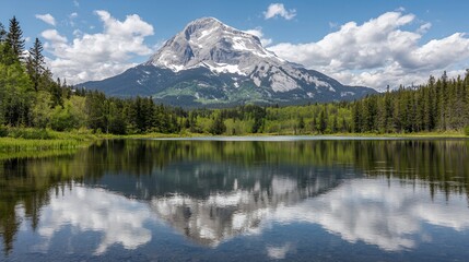Majestic Mountain Reflected in a Calm Lake