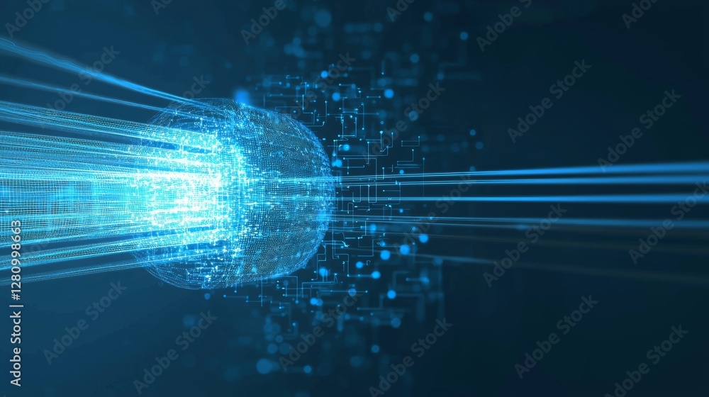 Poster a futuristic abstract business and technology concept featuring acceleration with super fast motion 