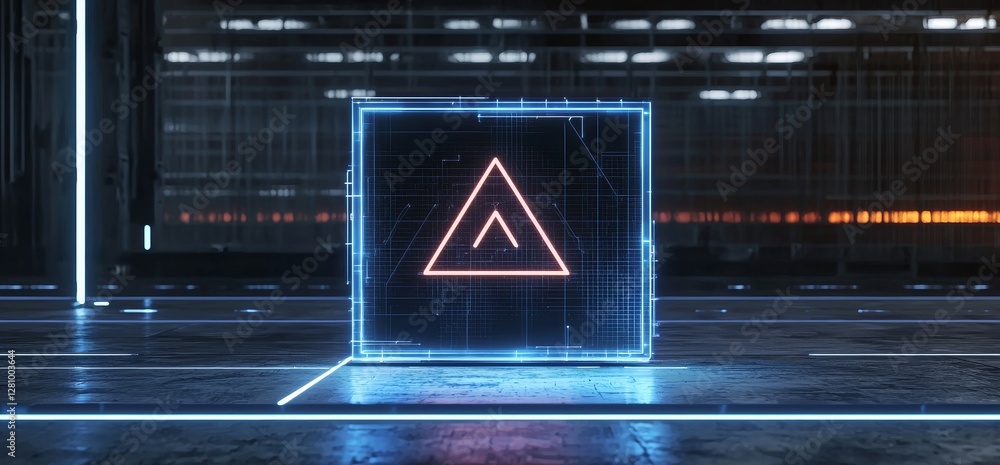 Aufkleber this 3d rendered scene presents a long and empty tunnel corridor, blending modern and futuristic ele