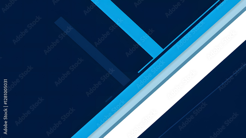 Poster blue abstract geometric background with waves, shape and lines