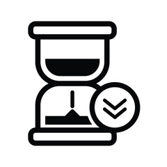 Simple outline hourglass slow time icon