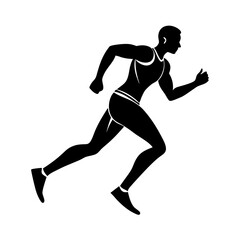 Sleek runner design icon simple flat silhouette on white background