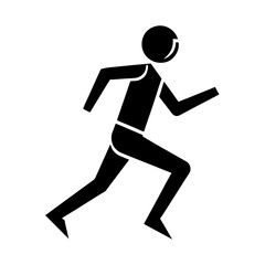 Contemporary runner icon illustration simple flat silhouette on white background