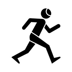 Minimal runner icon design simple flat silhouette on white background