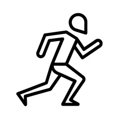 Minimalist runner outline icon simple flat silhouette on white background