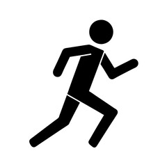Minimalist runner icon illustration simple flat silhouette on white background