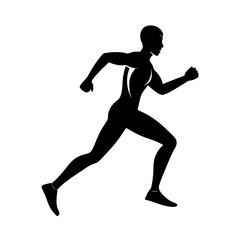 Modern runner illustration design simple flat silhouette on white background