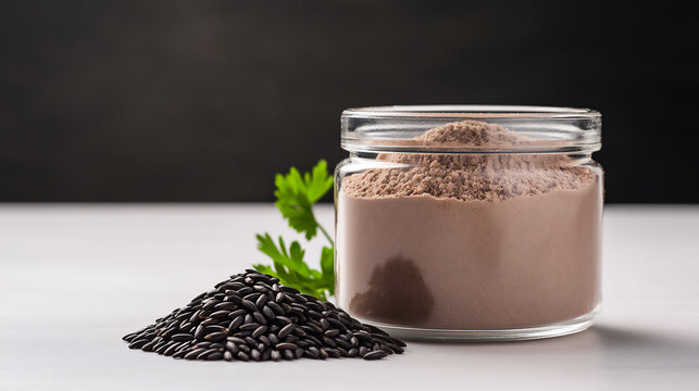  black rice flour and grains