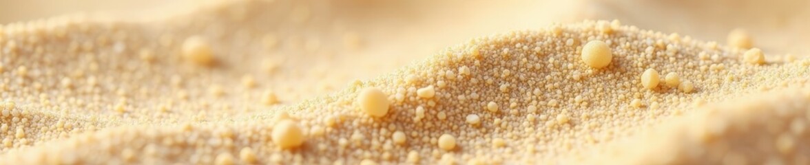 Close-up of fine, light beige sand, showing subtle texture , bright, tropical, warm