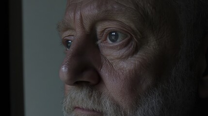 Fototapeta premium A poetic portrait of an elderly man, 