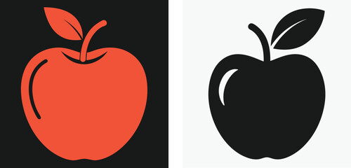 Apple vector icon, Apple silhouette vector set, apple icon bundle , vector illustration 