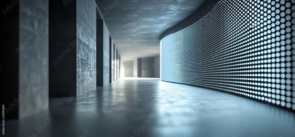 Poster a futuristic sci-fi stage is set in an empty night background with a 3d rendering of abstract grunge