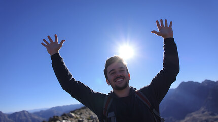 mountain, sky, top, success