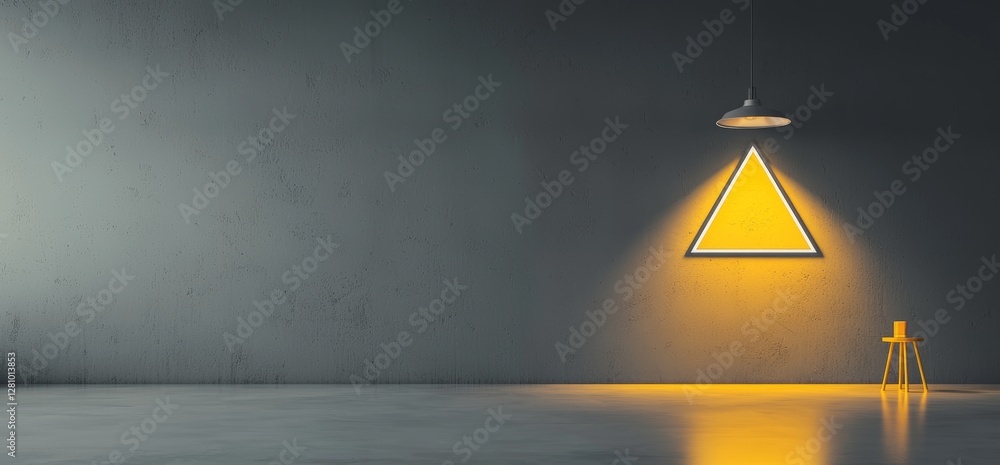 Aufkleber a 3d rendering of an empty futuristic sci-fi tunnel corridor with a triangular garage hall and vibra