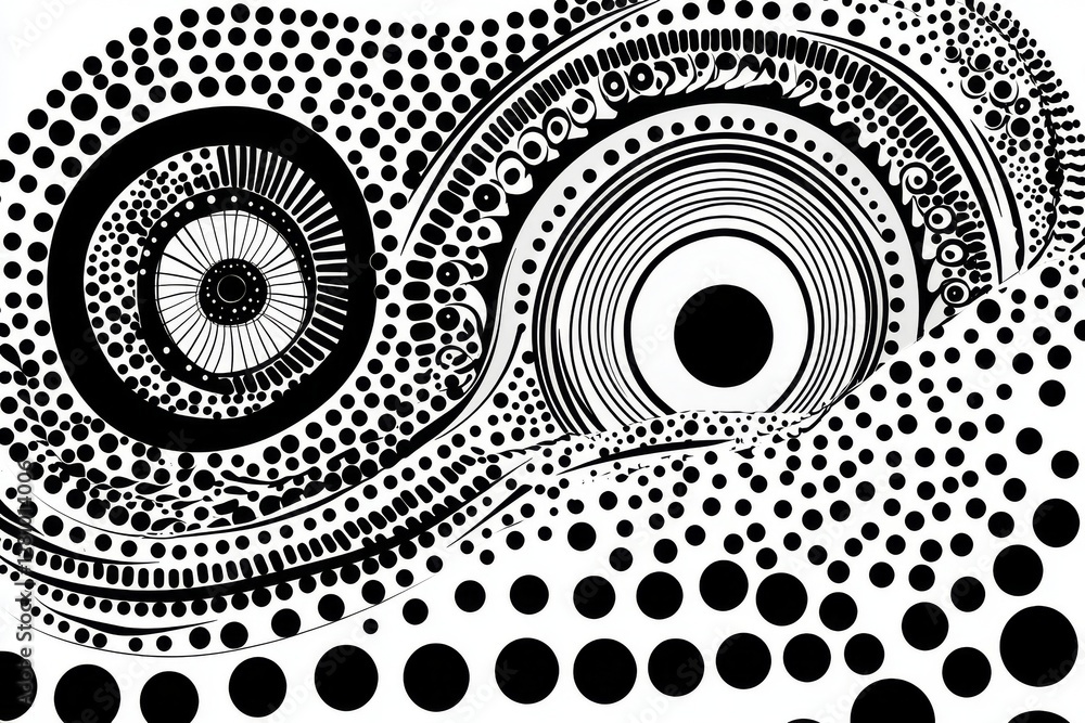 Poster a white metal texture with randomly placed black holes is combined with an abstract background that 