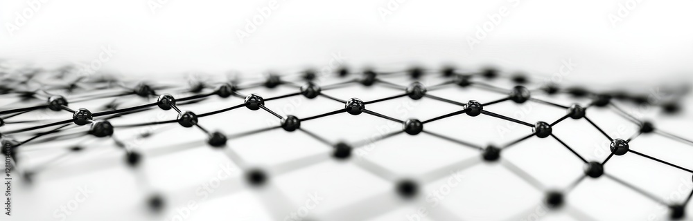 Poster a futuristic white hexagon background is depicted, showcasing a honeycomb concept with a wave of par