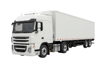 Isolated White Semi-Trailer Truck for Transportation