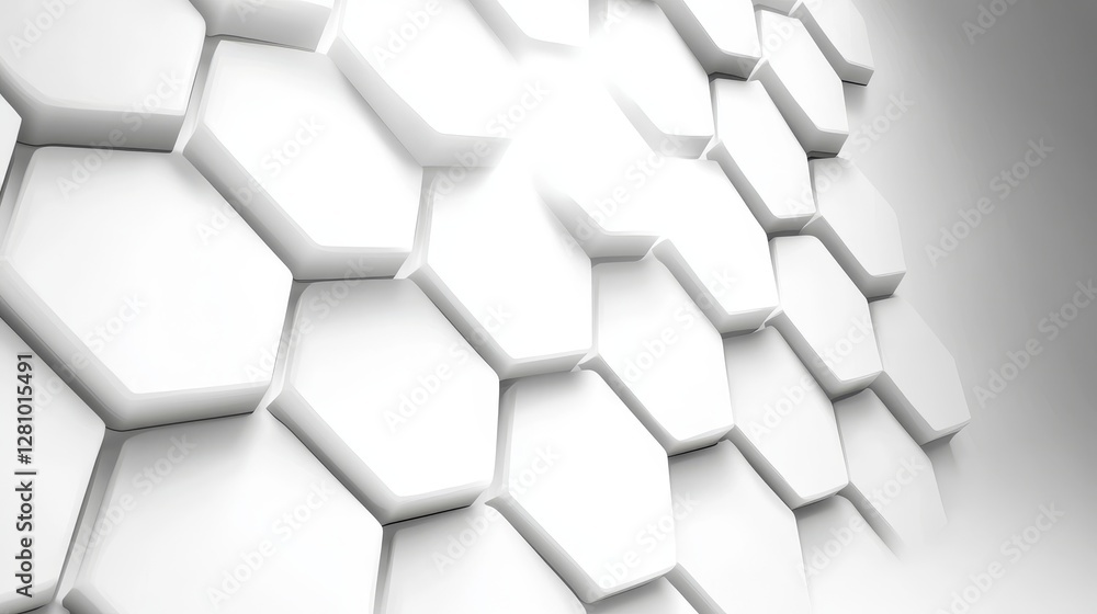 Poster a futuristic abstract background featuring glowing hexagons in a 3d illustration of a hexagonal hone