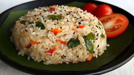 Delicious Vegetable Fried Rice with Sesame Seeds