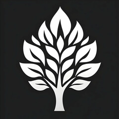 Elegant Tree Logo Design Black White Minimalist Nature